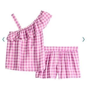 NWT Girls Ruffled Top& Shorts Set- Size XL